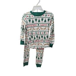 Carter's Toddler Boy, Girl Happy Holidays Christmas Reindeer Pajama Set 2T